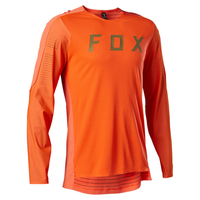 KOSZULKA ROWEROWA DŁUGI RĘKAW POMARAŃCZOWA FOX - FLEXAIR PRO LS JERSEY [FLO ORG]