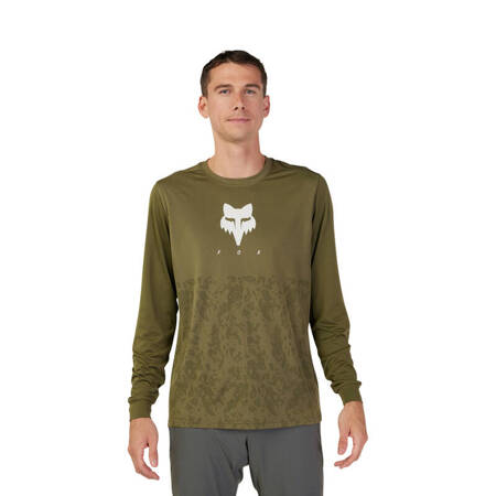 KOSZULKA ROWEROWA Z DŁUGIM RĘKAWEM FOX RANGER TRU DRI OLIVE GREEN S